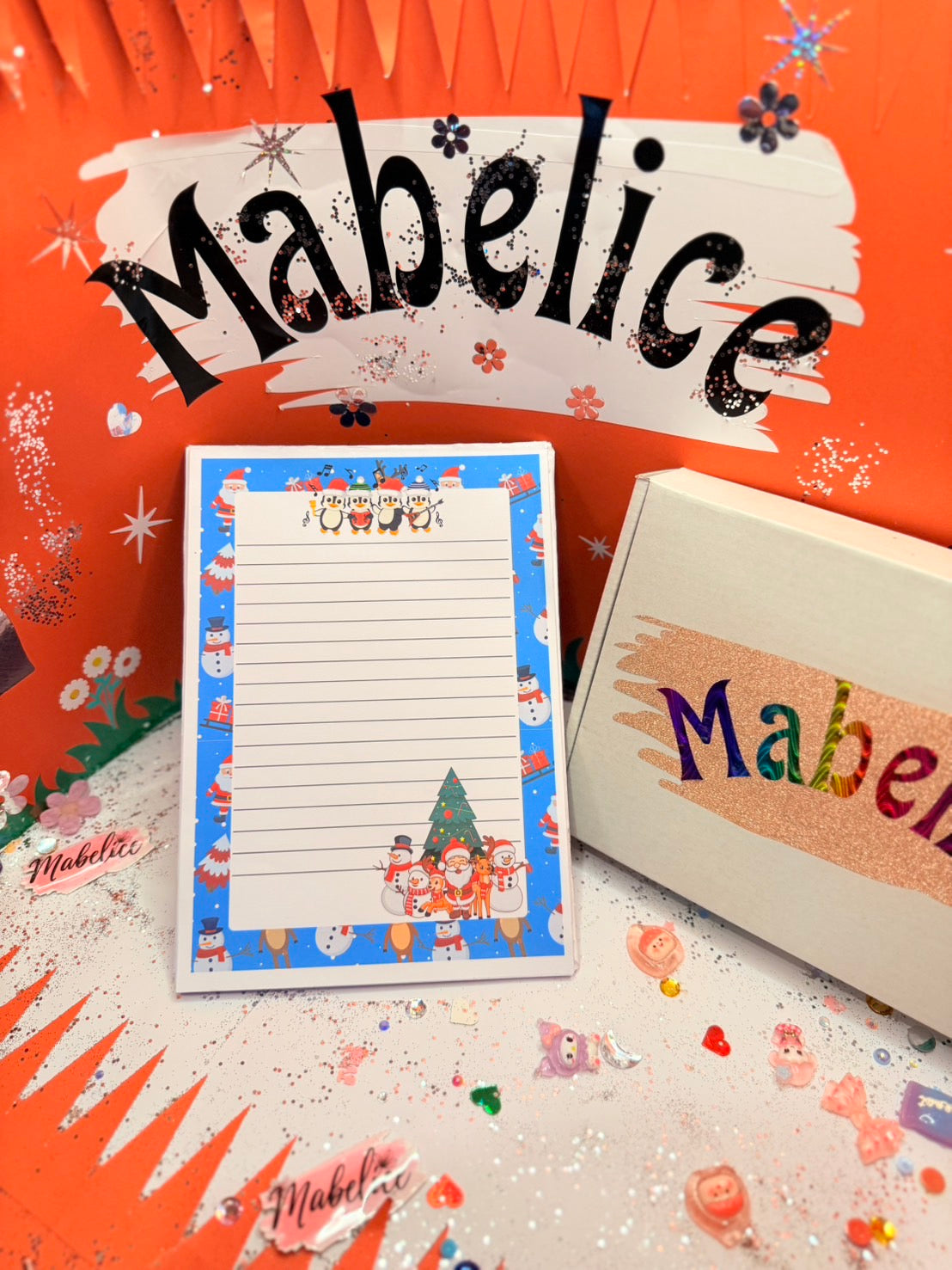 A5 Notepad, blue with snowman