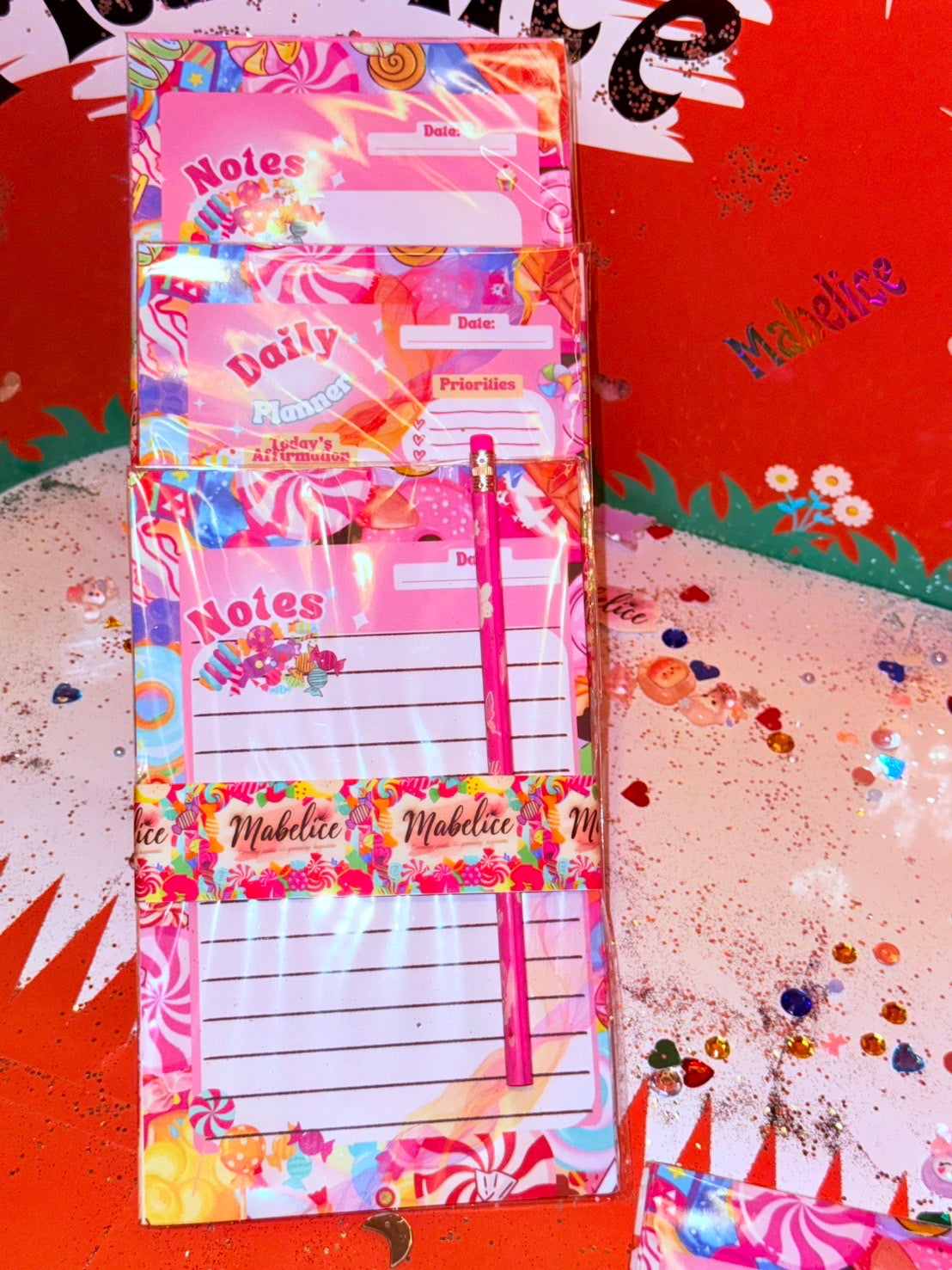 Daily planner plus note bundle pinkcandy