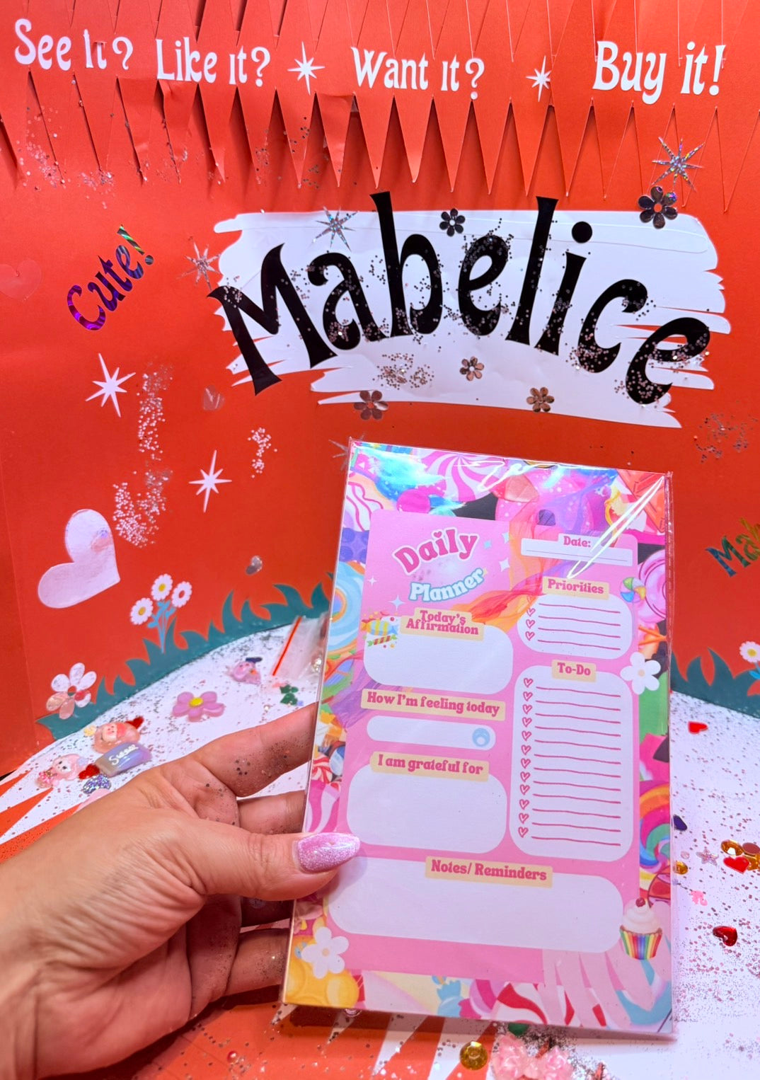 Daily planner plus note bundle pinkcandy